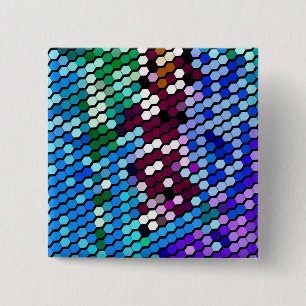 BADGE CARRÉ 5 CM FLEUR SAUVAGE