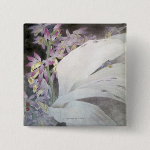 Badge Carré 5 Cm Fleur Seires II Phaiuses