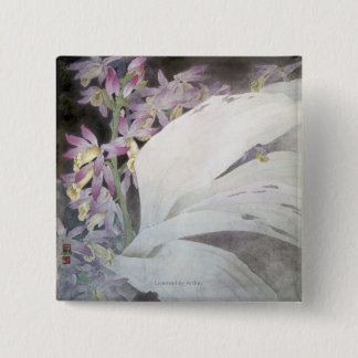 Badge Carré 5 Cm Fleur Seires II Phaiuses