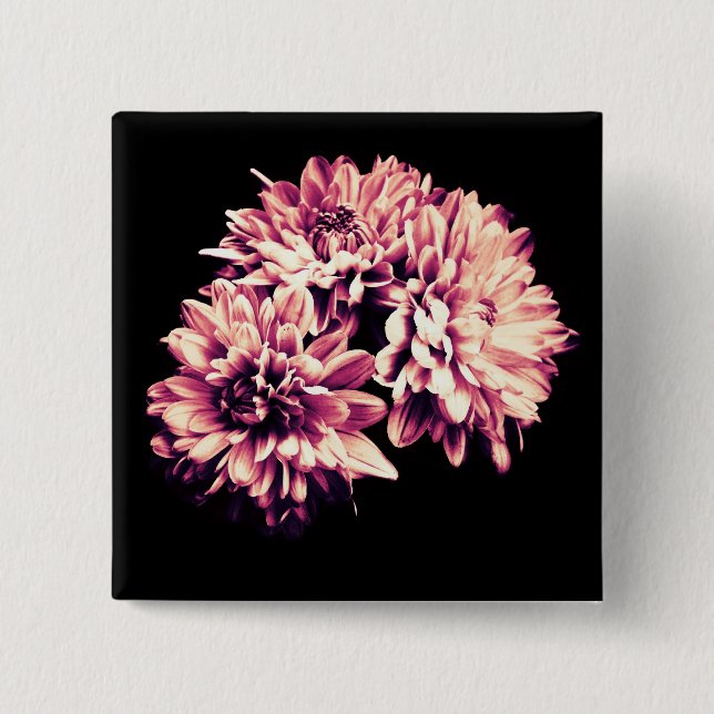 Badge Carré 5 Cm Fleurs (Devant)