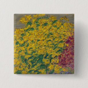 Badge Carré 5 Cm Fleurs