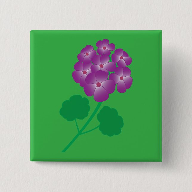 Badge Carré 5 Cm Fleurs de géranium (Devant)