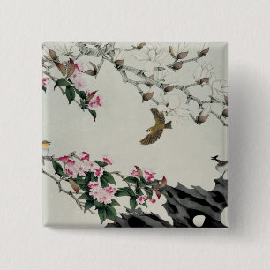 Badge Carré 5 Cm Fleurs de ressort