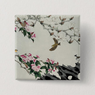 Badge Carré 5 Cm Fleurs de ressort