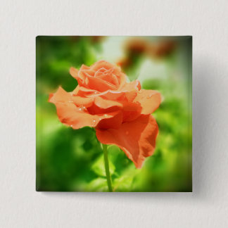 Badge Carré 5 Cm Fleurs de rose romantiques #2