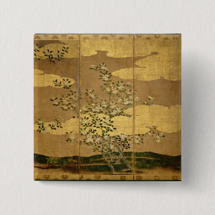 Badge Carré 5 Cm Fleurs des camélias