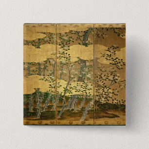 Badge Carré 5 Cm Fleurs des camélias