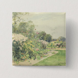 Badge Carré 5 Cm Fleurs d'octobre