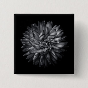 Badge Carré 5 Cm Fleurs jardins En Noir Et Blanc 20