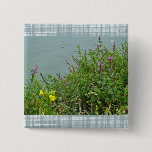 Badge Carré 5 Cm Fleurs sauvages à Green Lane Réservoir