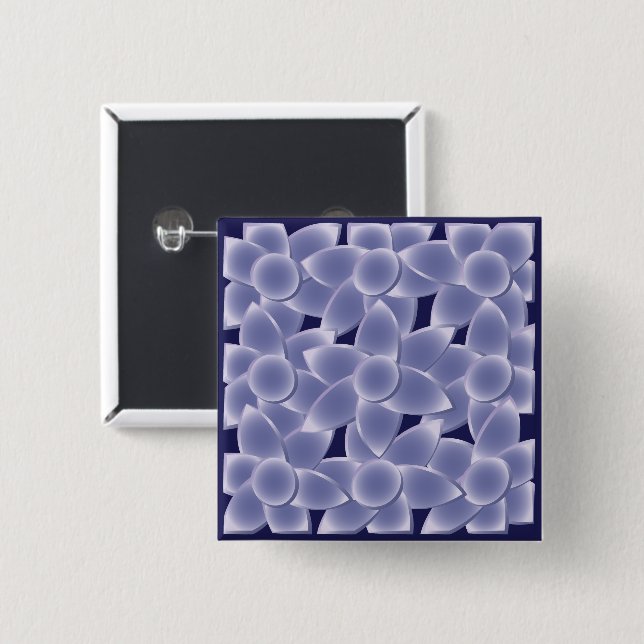 Badge Carré 5 Cm Fleurs violettes (Devant & derrière)