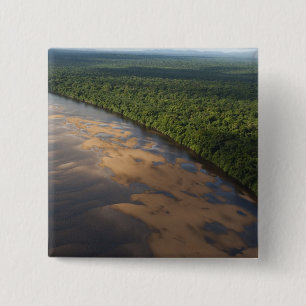 Badge Carré 5 Cm Fleuve Essequibo, plus long fleuve de Guyana, et 3
