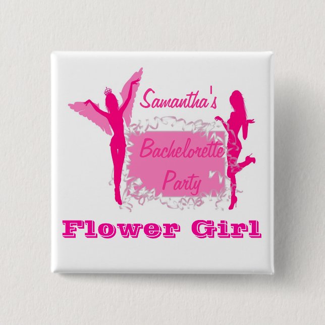 Badge Carré 5 Cm Flirty mariées bachelorette (Devant)