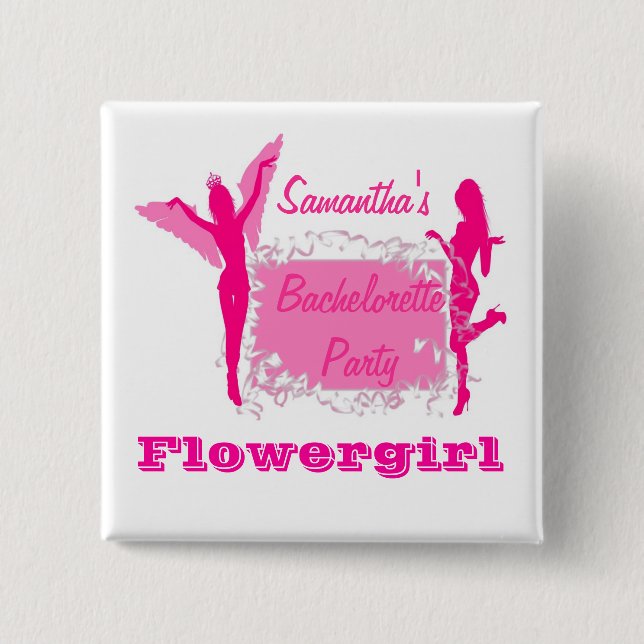 Badge Carré 5 Cm Flirty mariées bachelorette (Devant)