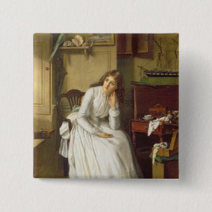 Badge Carré 5 Cm Flo Dombey dans Parlour de capitaine Cuttle's