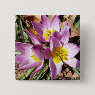 Badge Carré 5 Cm Floral de Pink