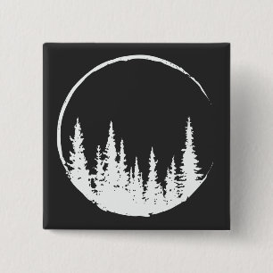 Badge Carré 5 Cm Floral Forest Circle Tree Loving Forest Tree