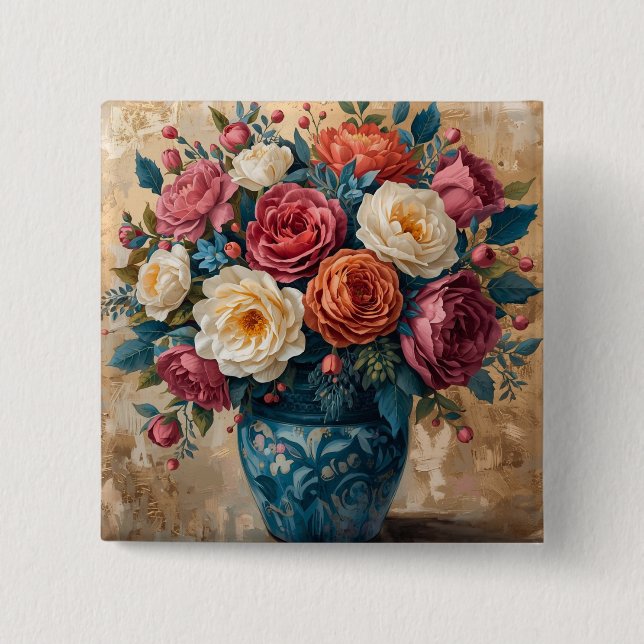 Badge Carré 5 Cm Floral Galore  (Devant)