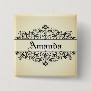Badge Carré 5 Cm Floral vintage personnalisé
