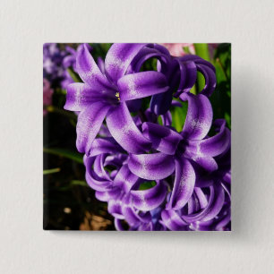 Badge Carré 5 Cm Flore de printemps Blue Hyacinth II
