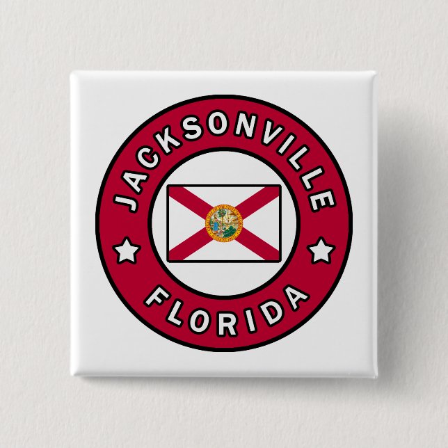 Badge Carré 5 Cm Floride de Jacksonville (Devant)