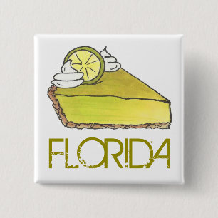 Badge Carré 5 Cm Floride Key Lime Pie Slice Dessert Foodie Bakou