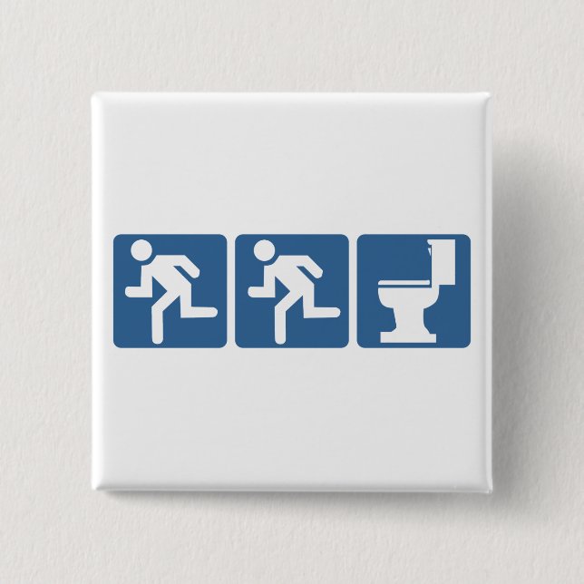 Badge Carré 5 Cm Flux de Coureur-Coureur (Devant)