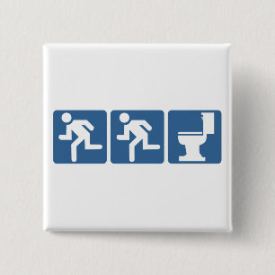 Badge Carré 5 Cm Flux de Coureur-Coureur