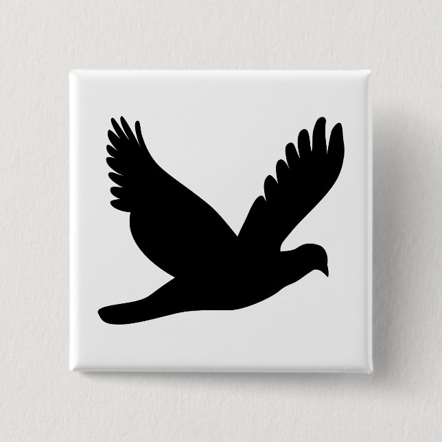 Badge Carré 5 Cm Flying dove silhouette (Devant)
