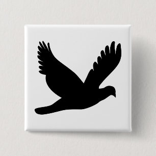 Badge Carré 5 Cm Flying dove silhouette