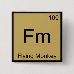 Badge Carré 5 Cm Fm - Symbole d'élément de chimie du singe volant