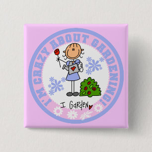Badge Carré 5 Cm Folle de jardinage