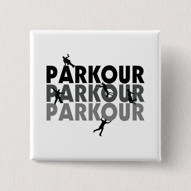 Badge Carré 5 Cm Fonctionnement libre de Parkour (Devant)