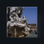 Badge Carré 5 Cm Fontaine des Quatre-Fleuves, place Navone, Rome,<br><div class="desc">COPYRIGHT Paul Thompson / SuperStock.com | EU16 PTH0134.jpg | Fontaine des Quatre-Fleuves, place Navone, Rome, Latium, Italie</div>
