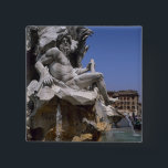 Badge Carré 5 Cm Fontana dei Quattro Fiumi, Piazza Navona, Rome,<br><div class="desc">DROIT D'AUTEUR Paul Thompson / Danita Delimont.com| EU16 PTH0134.jpg| Fontana dei Quattro Fiumi,  Piazza Navona,  Rome,  Latium,  Italie</div>
