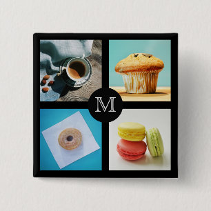 Badge Carré 5 Cm Foodie custom monogram button 2