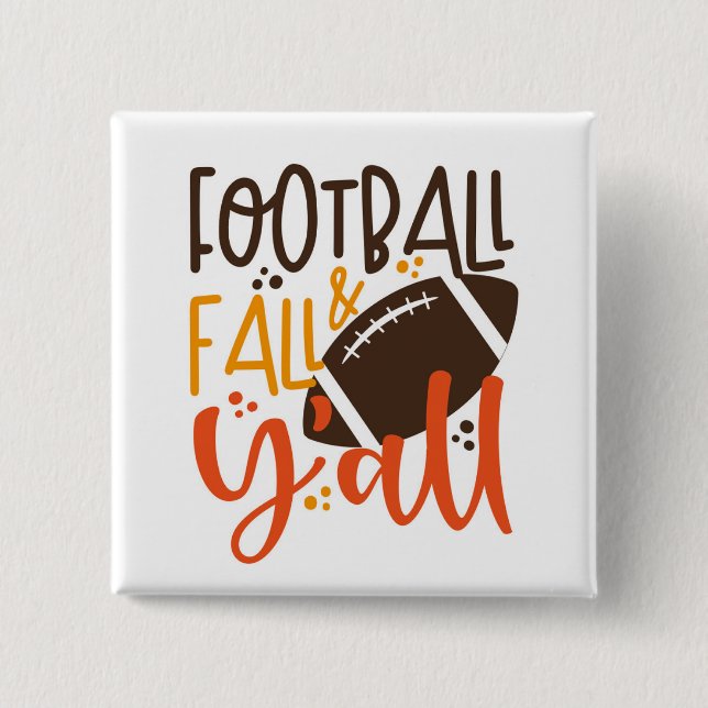 Badge Carré 5 Cm Football Fall & Y'all (Devant)