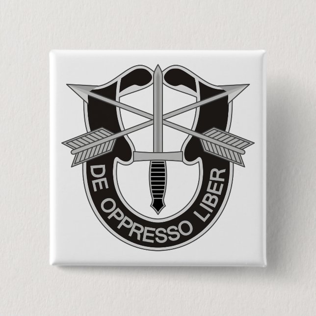 Badge Carré 5 Cm Forces spéciales SF De Oppresso Liber (Devant)