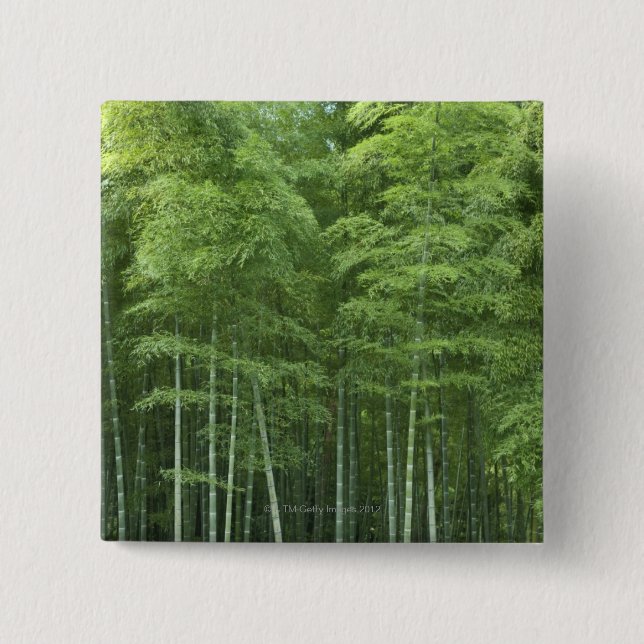 Badge Carré 5 Cm Forêt en bambou (Devant)