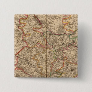 Badge Carré 5 Cm forêts de France, routes et églises romanes