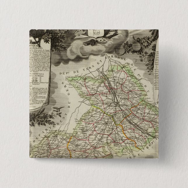Badge Carré 5 Cm Forêts, villes, villes (Devant)