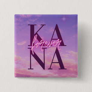 Badge Carré 5 Cm Forever Kana