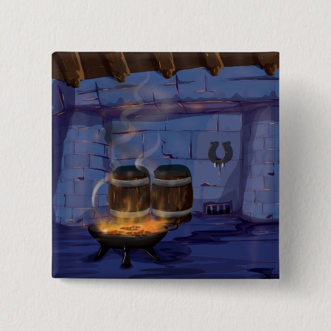 Badge Carré 5 Cm Forge de forgerons (Devant)