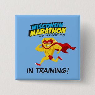 Badge Carré 5 Cm Formation de marathon du Wisconsin