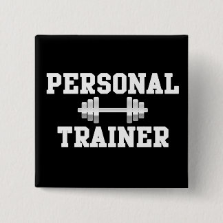 Badge Carré 5 Cm Formation noire et blanche de Dumbell d'entraîneur