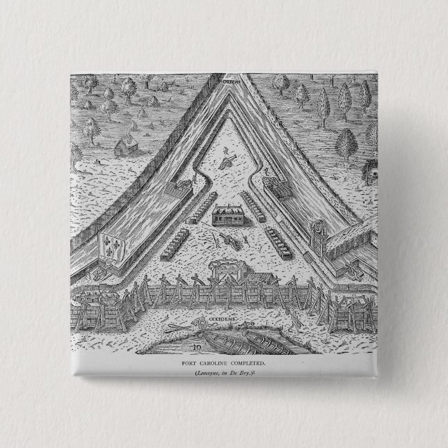 Badge Carré 5 Cm Fort Caroline accomplie (Devant)