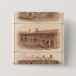 Badge Carré 5 Cm Forts Sumter & Moultrie