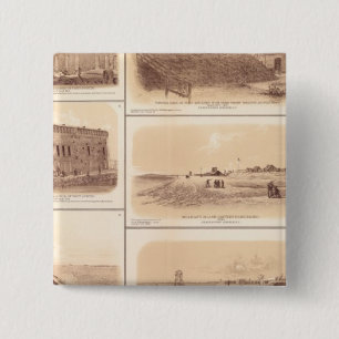 Badge Carré 5 Cm Forts Sumter & Moultrie, île de Sullivan