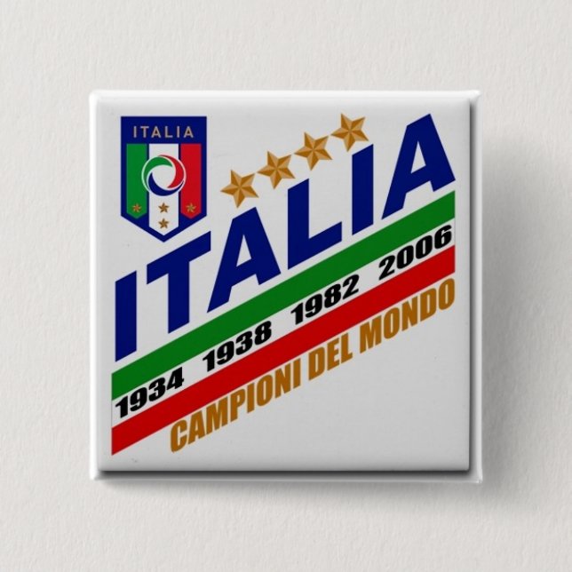Badge Carré 5 Cm Forza Italia - coupe du monde 2010 (Devant)