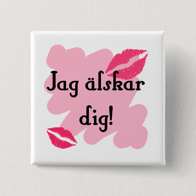 Badge Carré 5 Cm Fouille älskar de pointe - Suédois (Devant)